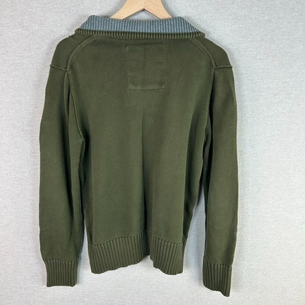 Vintage American Eagle Mens Y2K 1/4 Button Pullover Sweater Size M Preppy Grunge - Picture 4 of 9
